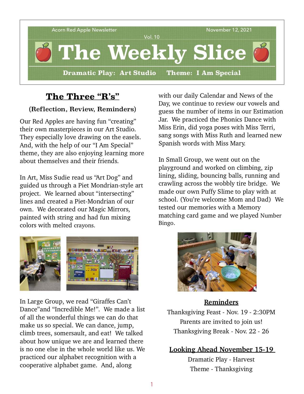 Four Day Class News 11 12 21